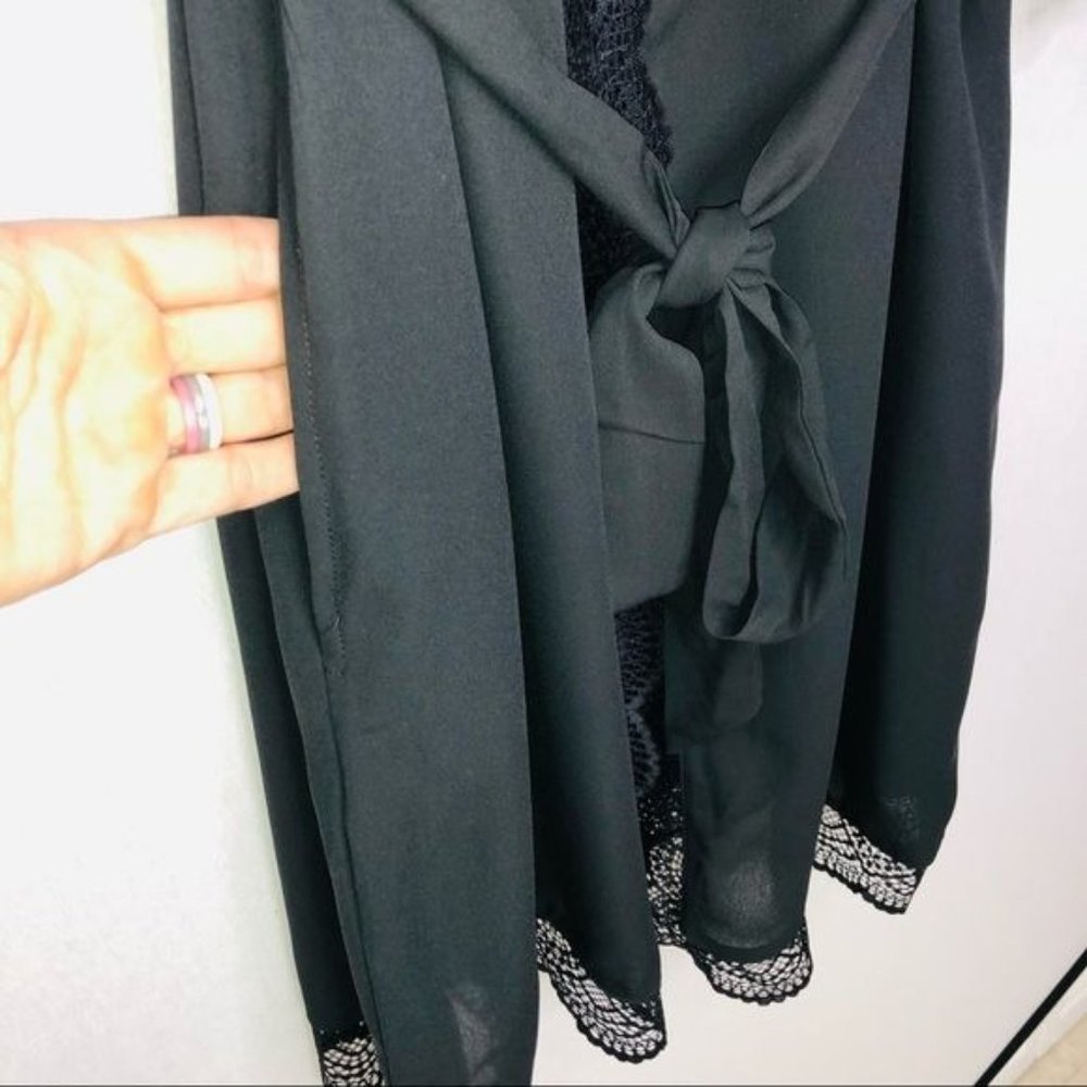 INC Lace Trim Short Robe, - Picture 5 of 10